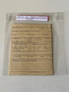Vintage 1947 Job Application Form Card Blank Rare - Picture 1 of 3