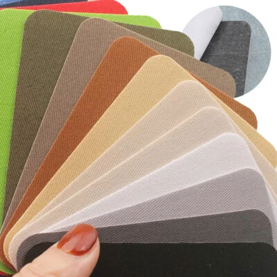 1 Pair Self-Adhesive Fabric Patches Twill Texture Repair Kit for Elbows & Knees - image 1 of 4