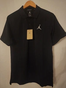 Polo nera Nike Air Jordan Golf Dri-Fit taglia media uomo sport DZ0540-010 nuova con etichette - Foto 1 di 2