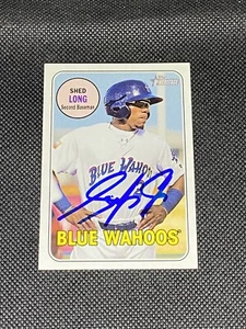 Shed Long Pensacola Signed Auto 2018 Topps Heritage Minors Card #31 ~ COA - Picture 1 of 3