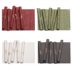 Table Placemats Dining Picnic Outdoor Home Garden PVC Mats Solid Color Washable - Picture 1 of 23