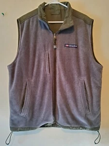Gilet reversibile U.S. Expeditions grigio/verde full zip logo con tasche taglia large - Foto 1 di 8