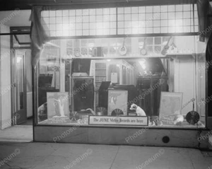 Phonograph Record Store Window Display Vintage 8x10 Reprint Of Old Photo - Picture 1 of 1