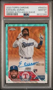 Autógrafo de novato Topps cromado 2023 #RAEDU Ezequiel Duran automático Aqua Wave PSA 10 - Imagen 1 de 2