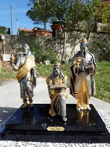 RE MAGI IN BRONZO ARGENTATO E DORATO - Foto 1 di 12