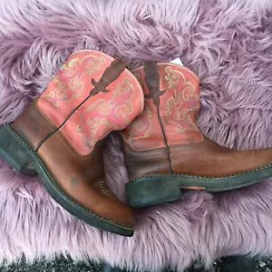 Ariat Fatbaby Womens Western Cowboy Boots Size 6.5B Leather Pink Brown 10010808 - Picture 1 of 5