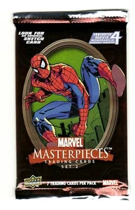 MARVEL MASTERPIECES 2008 SERIES 2 PACK SPIDER-MAN SPIDERMAN WRAPPER 7 CARDS - Picture 1 of 2