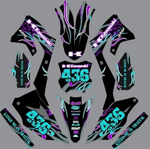 Graphics for 2019-2022 Kawasaki KX450f KX 450f Decal shrouds Flame Custom number - Picture 1 of 1
