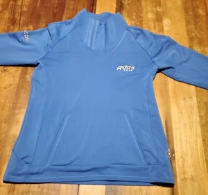 Adidas Jacket Womens Medium Blue 1/4 Button Pouch Golf Climalite UMKC Roos - Picture 1 of 6