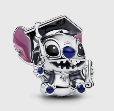 New AUTHENTIC Pandora Bead Disney Stitch Graduation Charm # 793789C01