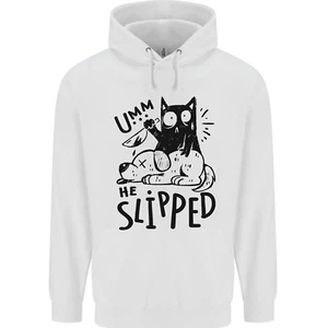 He Slipped a Cat Murdering a Dog Funny Childrens Kids Hoodie - Picture 1 of 12
