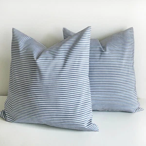 Pack of 2 Cloudy Blue Pin Striped Cushion Cover - 45*45cm Square - Picture 1 of 4