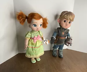 Disney Frozen Animators Collection Toddler Doll Set Of 2 Kristoff Sven Anna Olaf - Picture 1 of 5