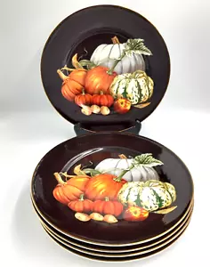 5 piatti da portata Williams Sonoma 10 1/2" Zucche Raccolta Autunno EUC - Foto 1 di 10