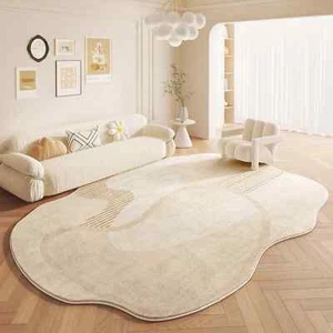 Minimalist Room Irregular Bedroom Decor Plush Carpet Fluffy Soft Rug Floor Mat - Picture 1 of 30