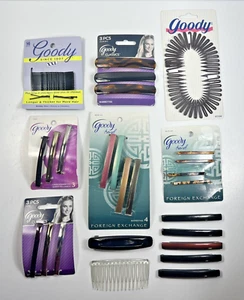Lot Vtg Goody Stay Tight Clip Hair Barrettes Bobby Slides & Pins Comb Tortoise - Picture 1 of 18