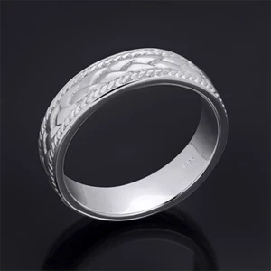 Herren Massiv Sterlingsilber Vintage Jahrestag Ehering Ring 6 mm Größe 8-12 - Bild 1 von 8