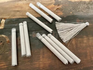 10 Quasten - DIY - NEU - silbergrau - Schmuckherstellung & Verzierung - Nylon! - Bild 1 von 4