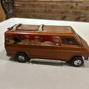Vintage Antique 1970s Ertl Dodge Custom Van Bubble Window Metal Toy Sand Van