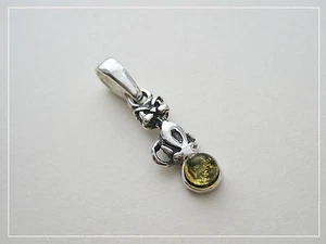 Pendentif chat ambre véritable Baltique argent 925 sterling PE90-v - Picture 1 of 1