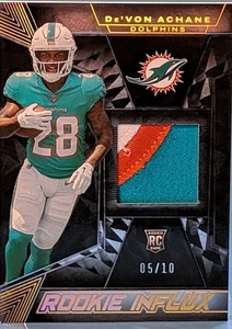 2023 De'Von Achane Rookie Jersey Gold /10 Panini Black Rookie Influx #RI-12 - Picture 1 of 4