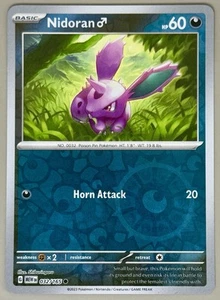 Tarjeta Pokémon Nidoran Hombre 032/165 Holograma Inverso Escarlata y Violeta 151 Casi Nueva - Imagen 1 de 1