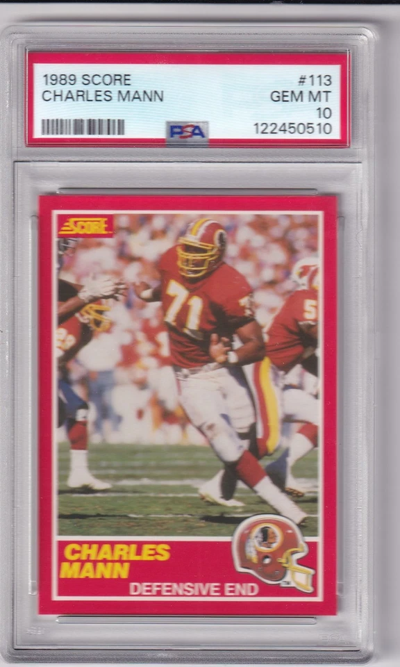 1989 SCORE  CHARLES MANN #113 * REDSKINS  *  GEM MINT PSA 10 * NEW - Image 1 of 1