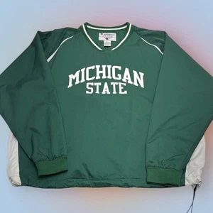 Michigan State Spartans Men’s 3XL Green Windbreaker Pullover - Picture 1 of 4