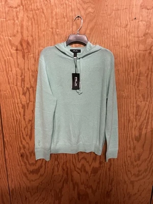 Suéter con Capucha RLX Ralph Lauren Para Hombre Mediano Azul/Verde Cachemira $348 Foto 1 de 4