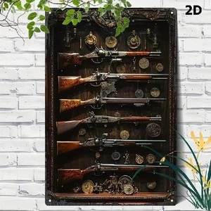 Blechschild Waffen Langwaffen Gewehr Nostalgie Metallschild TEL3955 - Bild 1 von 2