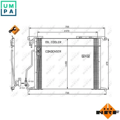CONDENSER AIR CONDITIONING 35578 FOR MERCEDES-BENZ M 272.949 3.0L 6cyl S-CLASS - Image 1 of 4