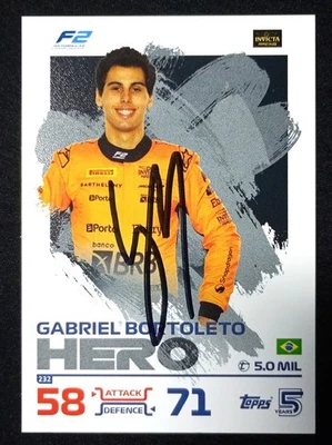 F1 CARD Topps autografo GABRIEL BORTOLETO Sauber hand SIGNED - Immagine 1 di 2