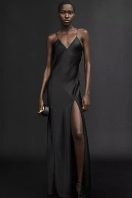 Vestido Largo Negro Satinado ZARA 50 Aniversario Agotado Talla M Foto 1 de 4