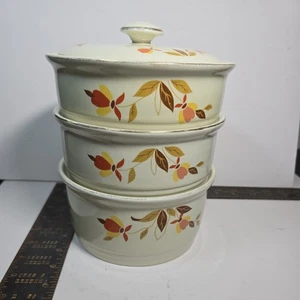Hall Autumn Leaf 3 Ebenen Stapelschalen & Deckel Kasserolle Set - Bild 1 von 2