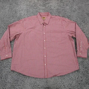Foundry Shirt Mens 3XL Red Plaid Lightweight Easy Care Stretch Blend Button Down - Picture 1 of 15