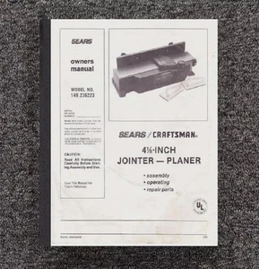 4 ⅛" JOINTER-PLANER OWNERS OPERATOR INST. MANUAL FITS SEARS CRAFTSMAN 149.236223 - Picture 1 of 12