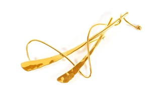 Greg Sandage abstrakte künstlerische Designer Brosche groß Gold über Sterlingsilber - Bild 1 von 5