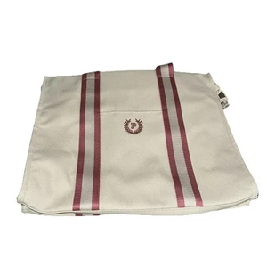 NEU Victoria's Secret PINK Canvas Beuteltasche Tasche rosa weiß gestreift. New Style. Mit Riemen - Bild 1 von 6