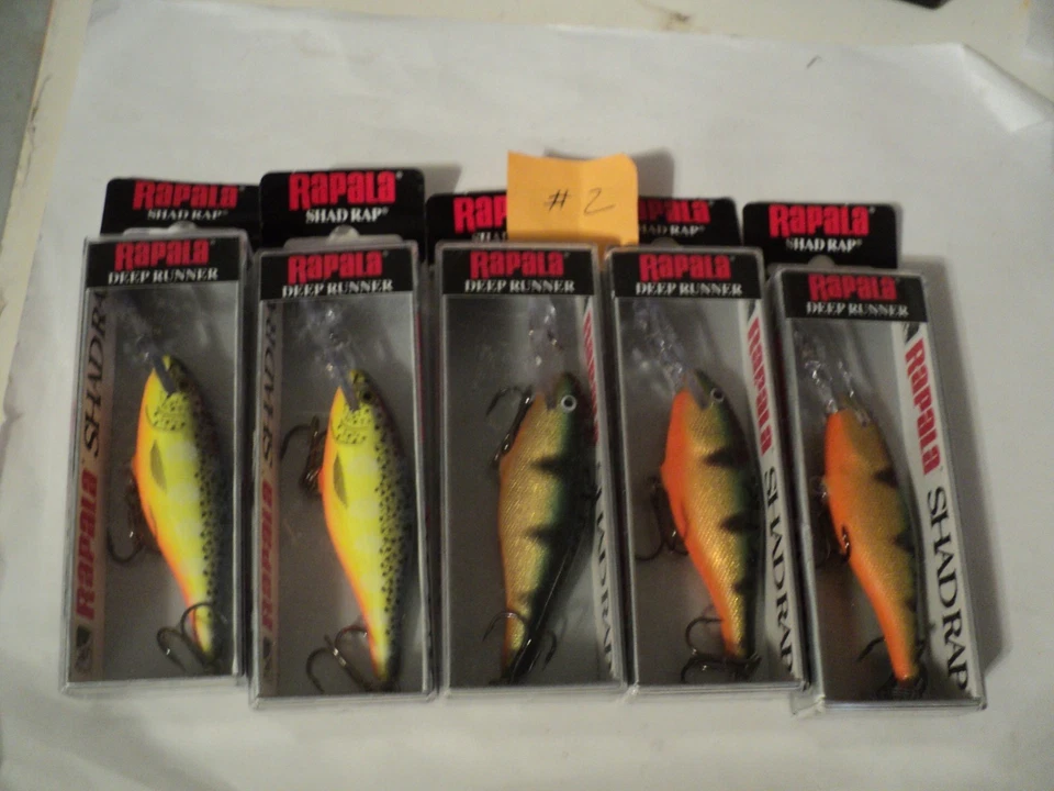 LOTE #2 5 RAPALA SR-7 SHAD RAPS DEEP RUNNERS NIP (PERCA) Foto 1 de 1