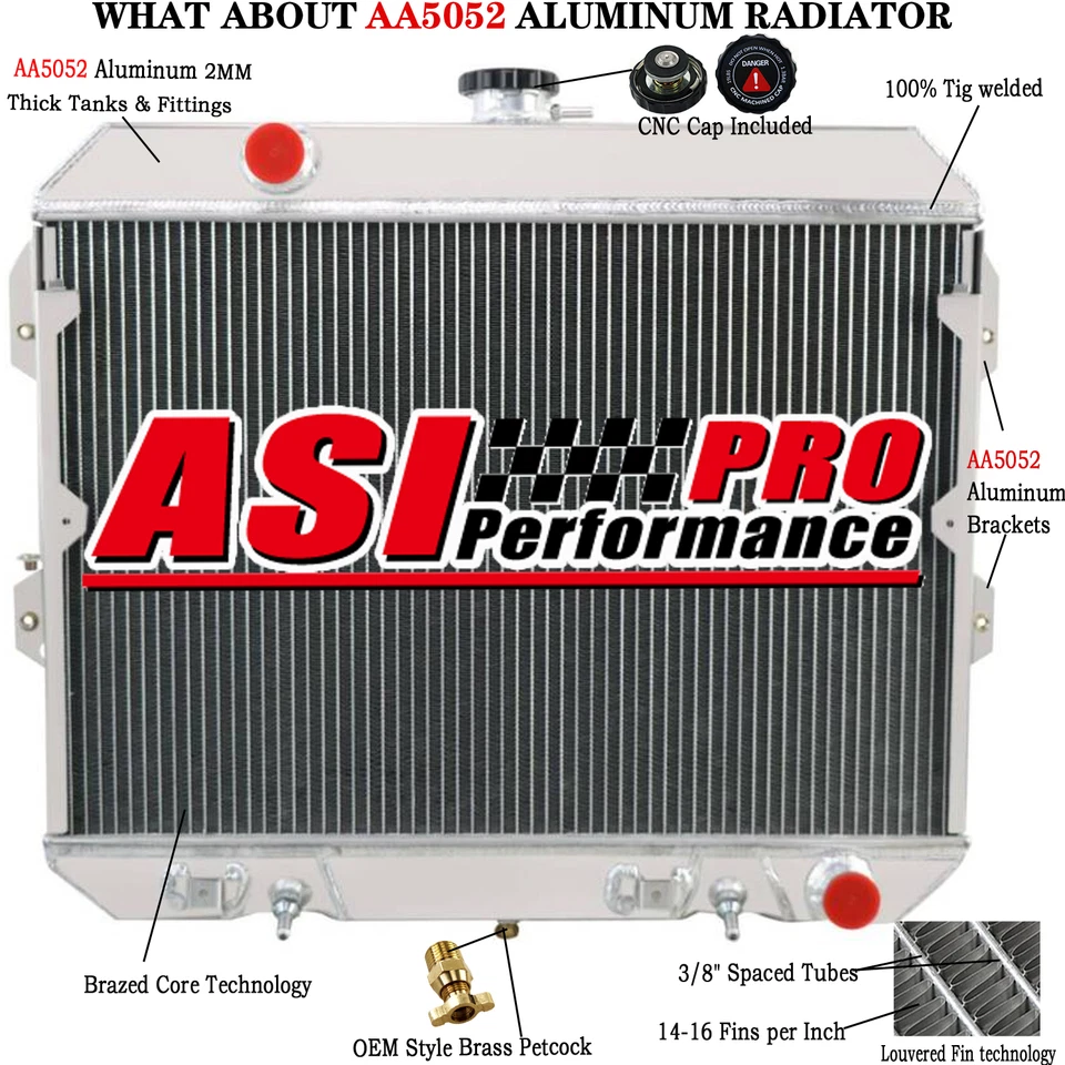 3 Row Core Aluminum Radiator FOR 1981-1983 Nissan Datsun 280ZX 280ZX 2.8L L6 AT Foto 1 de 4
