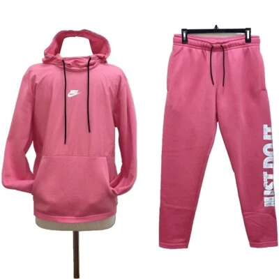 NIKE Sportswear Rare Pink Reflective Nylon Just Do It Logo Hoodie/Jogger Set M/L - Image 1 of 4
