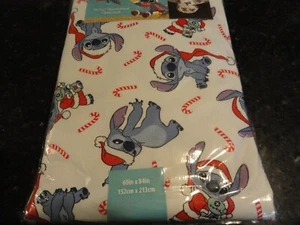 NWT~PEVA vinyl TABLECLOTH 60" x 84" Oblong STITCH Disney Christmas candy canes - Picture 1 of 4