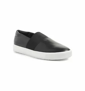 New $198 VINCE Comfort LEATHER CORBIN Slip On Sneakers Black Shoes sz 13 - Picture 1 of 12