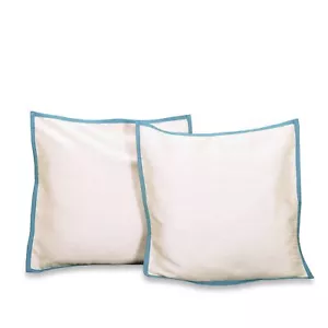 "Crema turquesa - 2 fundas de cojín de seda cruda, funda de almohada 18"" X 18" - Imagen 1 de 1