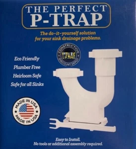 The Perfect P-Trap W/ Trap Door P Trap 1-1/2" 1-1/4" Sink Drain Pipe Ptrap - Picture 1 of 4