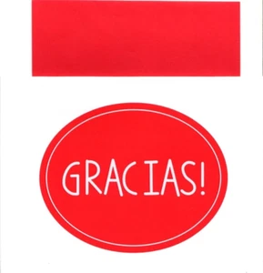 Spanish Red Gracias Thank You Blank Inside Note Cards - Set of 8 - Picture 1 of 2