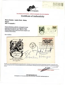 #1252 Music 1964 FDC - Autographed Pierre Boulez, Andre Watt, Helen Hayes w/COA - Picture 1 of 2