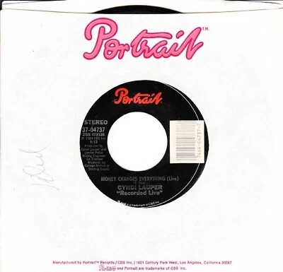 Cyndi Lauper, Money Changes Everything/Money Changes Everything (Live), 45 VG++  Foto 1 de 2