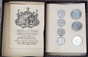 Vintage William deMatteo Set of 7 Pewter Buttons Never Used Original Box w/Note - Picture 1 of 6