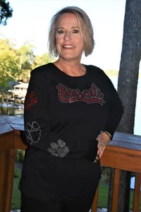 Bearcats rhinestone glitter shirt XS S M L XL XXL 1X 2X 3X 4X 5X black red - Bild 1 von 9